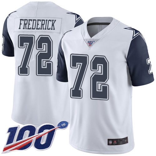 Men Dallas Cowboys Limited White Travis Frederick #72 100th Season Rush Vapor Untouchable NFL Jersey